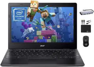 acer 311 Chromebook Laptop for 2025 Student Business, Dual-Core Intel N4500 Processor,11.6" HD Display, 4GB RAM, 192GB (64GB eMMC+128GB Card), Webcam WiFi, Long Battery, Chrome OS +MarxsolAccessory