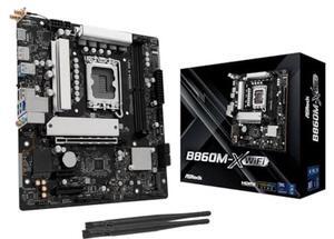 ASRock B860M X WiFi 6E DDR5 up to 9066+ (OC) MHz 128GB M.2 B860 LGA1851 Micro ATX Motherboard Intel Core Ultra(Series 2) BIOS Flashback SATA3 6.0 Gb/s PCIe 4.0 x16 Realtek 2.5G LAN 7 x USB 3.2