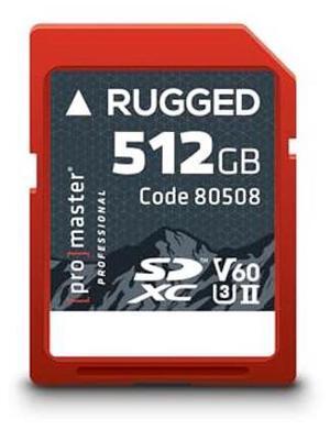 ProMaster SDXC 512GB Rugged UHS-II V60 Memory Card, (Model 80508)