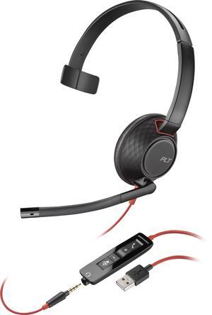 Poly Blackwire 5210 - Headset - On-Ear - Wired - Active Noise Reduction - USB, 3.5 mm Plug - Black - Certified for Skype Microsoft Teams, Avaya, Cisco Jabber