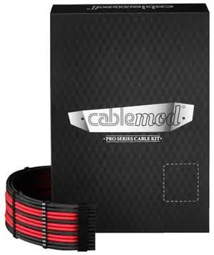 CableMod E-Series Pro ModFlex Sleeved 12V-2x6 12VHPWR Dual StealthSense Cable Kit for EVGA G/G+ / P/P+ / T (Black + Red)