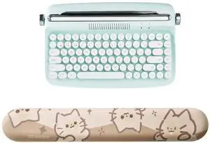 YUNZII ACTTO B303 Wireless Keyboard(B303, Sweet Mint), Keyboard Wrist Rest(Cat)