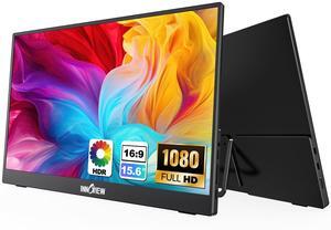 15.6 Inch Portable Monitor,FHD 1080P HDMI USB C Second External Monitor for Laptop, Desktop, MacBook, Phones, Tablet, PS5/4, Xbox, Switch, Built-in 90deg Adjustable Stand Without Bag