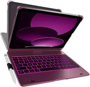 typecase Keyboard Case for iPad 11th (A16, 2025) and iPad 10th Gen (10.9", 2022) - No Trackpad, 11-Color Backlight, 360deg Rotatable, 7 Use Modes, Thin & Lightweight - Raspberry