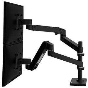 Ergotron - Upgraded LX Pro Premium Vertical Stacking Dual Monitor Arm, VESA Desk Mount - for 2 Monitors Up to 24 Inches, 4 to 22 lbs Each - Matte Black