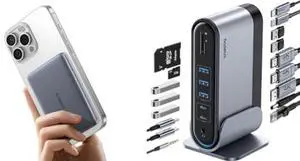 Baseus 17-in-1 Docking Station & 0.3" Slim Magsafe Power Bank