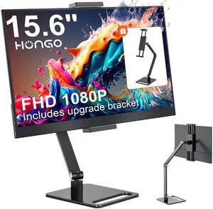 HONGO 15.6" Portable Monitor with Stand-Laptop Monitor Extender 1080P FHD for USB C hdmi Portable Screen Display Compatible for Windows Mac/Android/Switch/PS5