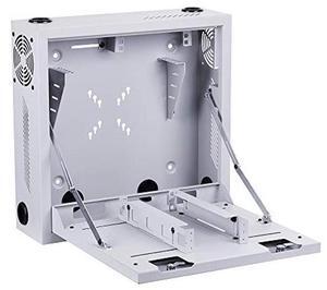 Kenuco Heavy Duty 16 Gauge Steel DVR Security Lockbox with Fan and Swing Open Top (18'' x 18'' x 5'' White)