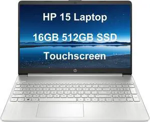 HP 15 Laptop (15.6" HD Touchscreen, Intel i3-1115G4 (Beat i5-1035G4), 16GB RAM, 512GB SSD) for Home & Student Laptop, 11-Hr Battery Life, Webcam, Numpad, Fast Charge, Win 11 Home in S Mode, Silver