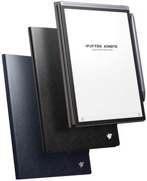 AINOTE Air 2 Note Taking Tablet, 8.2-inch Writing Tablet,Black Protective Folio Case for iFLYTEK AINOTE Air2, Blue Durable Cover with a Pen Clip for E-Ink Writing Tablet