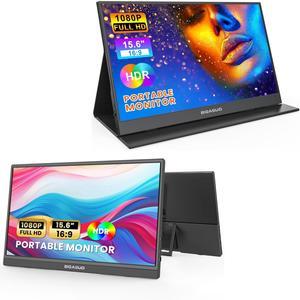 BIGASUO Portable Monitor, 15.6'' 1080P FHD Portable Monitor for Laptop BG156 and BX156 Bundle