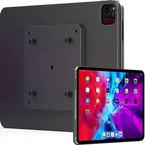 CharJenPro MagFlott VESA Mount V2 (11"/10.9") for iPad Pro 11" M4, iPad Air 11" M3/M2/10.9", Magnetic Holder for iPhone. Curved 6.5' Braided USB C Cable, Ucable. Arm Mount Not Included (Space Black)