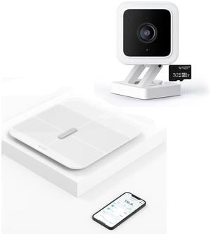 WYZE Smart Scale X White & Cam V3 & 32GB Micro SD Card Bundle