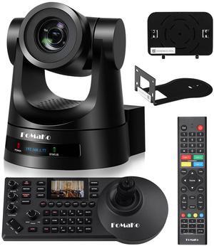 FoMaKo PTZ Camera 20X Optical Zoom HDMI PTZ Bundle with PTZ Controller PoE Keyboard,Contains 2 Items(FMK20SDI+KC608)