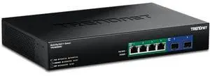 TRENDnet 6-Port 2.5G GaN Power PoE++ Switch with 10G SFP+ Ports (240W), TPE-BG5062, 4 x 2.5G PoE++ Ports, 2 x 10G SFP+ Ports, 240W, 60Gbps, NDAA TAA Compliant for Government use, Lifetime Protection
