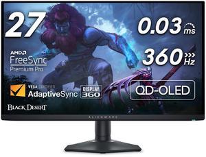 Alienware AW2725DF OLED Gaming Monitor - 26.7-inch Quantom-Dot WQHD (2560x1440) 360Hz 0.03Ms Display, AMD FreeSync Premium Pro, HDMI/DP/USB 3.2 Gen1, Height/Tilt/Swivel/Pivot Adjustability - Black