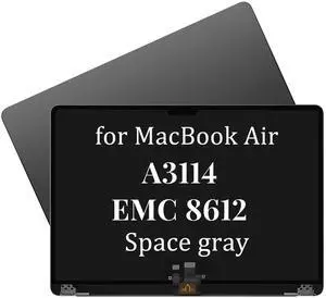 GBOLE A3114 M3 Screen Replacement for MacBook Air A3114 M2 EMC 8612 Retina 2024 MRYQ3 MXD23 MXD3 MXD43 Full LCD Screen Display Assembly (Space Grey)