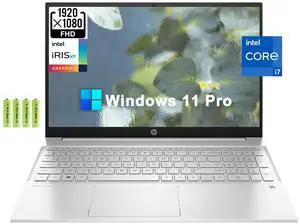 HP 2023 Pavilion 15 Business Laptop[Windows 11 Pro], 15.6 FHD Display, 13th Gen Intel 10-Core i7-1355U, 32GB RAM, 2TB PCIe SSD, Intel Iris Xe Graphics, Numeric Pad, Wi-Fi 6, HDMI, w/Battery Silver