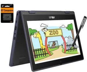ASUS Chromebook Flip CR11 2-in-1 (11.6" Touchscreen, Intel N100, 4GB RAM, 160GB Storage), Ruggedized & Water Resistant, Convertible Students & Home Laptop, IST Pen, Long Battery Life, Chrome OS
