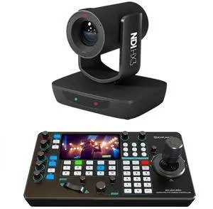 AVKANS PTZ Camera Bundle Kits, 1 pcs LV20N AI Auto Tracking 20X NDI Camera and 1 pcs Super PTZ Joystick Controller for Worship Live Streaming