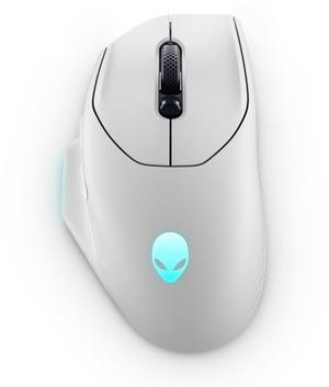 Alienware Wireless Gaming Mouse AW620M - Wireless/Wired, 1 x USB - 4 pin USB Type A, 26000 dpi, 3.52oz (99g) Weight, 7 Buttons, Non-Slip Grip, up to 140 Hours of Gaming - Lunar Light