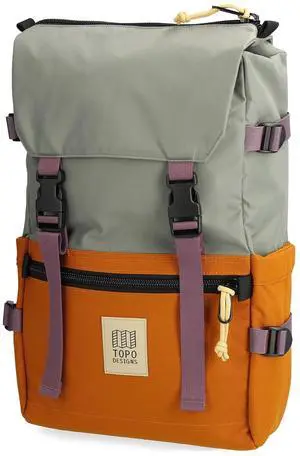 Topo Designs Rover Pack Classic - Daily Daypack for Commutes, Day Trips, Hikes, Iconic Denver Design, Recycled Nylon Durable Construction, PFAS-Free, Fair Trade, BlueSign Approved (Beetle/Spice)