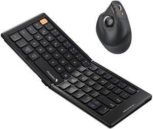 ProtoArc XK04 Foldable Compact Keyboard with EM05 NL Vertical Wireless Trackball Mouse