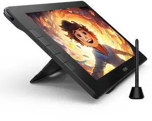 Drawing Tablet with Screen VEIKK Studio 16 Graphics Drawing Monitor 15.6 inch with Full Laminated Anti-Glare Glass,16K Levels Battery Free Pens and Adjustable Stand,Compatible with Windows/Mac/Linux