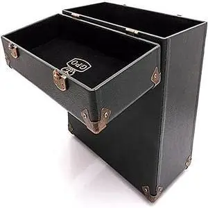 GPO Portable Retro Style Carry Case for LPs, Albums and 12Inch Vinyl Records (Holds 30 Albums) (Green/Black)