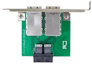 xiwai Dual Ports Mini SAS SFF-8088 to Internal SAS HD SFF-8643 PCBA Female Adapter with Low Profile Bracket