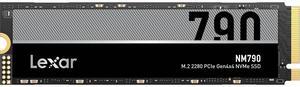 Lexar 4TB NM790 SSD PCIe Gen4 NVMe M.2 2280 Internal Solid State Drive, Up to 7400/6500 MB/s Read/Write, Compatible with PS5, for Gamers and Creators, Black (LNM790X004T-RNNNU)