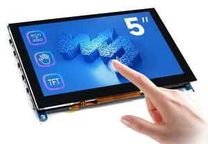 waveshare 5inch Capacitive Touch Screen LCD Compatible with Raspberry Pi 5/4B/3B+/3A+/2B/B+/A+/Zero/Zero W/WH/Zero 2W CM3+/4 Series Boards 800x480 Resolution HDMI Supports Windows 11/10 / 8.1/8 / 7