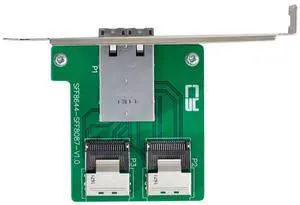 xiwai Dual Ports Mini SAS HD SFF-8644 to Internal Mini SAS SFF-8087 PCBA Female Adapter with Low Profile Bracket