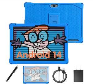 YYSWIE 10.1 Inch Android 14 Kids Tablet with Case & Stylus - 6GB RAM 32GB Storage | KIDOZ Preloaded Learning Apps for Ages 3-12 | 5000mAh Battery GMS Certified WiFi Tablet for Toddlers & Children