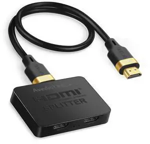 avedio links 8K@60Hz HDMI Splitter 1 in 2 Out [with 4ft 8K Cable], Only Mirror(Not Extend), 4K@120Hz HDMI 2.1 Splitter 1 Input to 2 Outputs, Support EDID, HDCP2.3, VRR ALLM, 48Gbps, 3D, Dol-by Vision