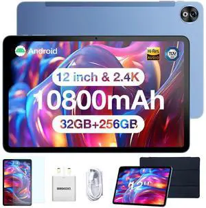 DOOGEE T20 Ultra Tablet 12 Inch, 10800mAh, 32GB+256GB ROM/2TB TF, Helio G99 Octa-Core Android Gaming Tablets 2.4K, 16MP Camera, 4 Hi-Res Speakers, 5G WiFi/GMS/GPS Blue
