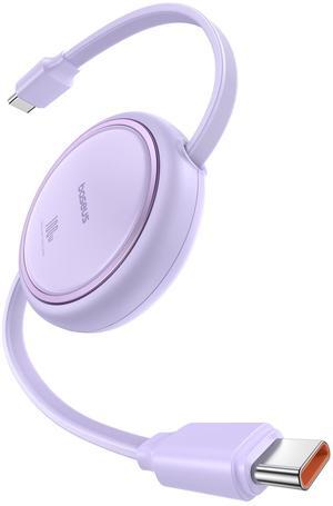 Baseus USB C Cable, Mini 100W Retractable USB C to USB C PD 5A Fast Charging Cable, 4-Stage Length Preset USB Type C Charger Cable for iPhone 15/Pro/Plus/Pro Max, MacBook, iPad Pro, Samsung S23/S22+