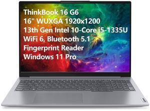 Lenovo ThinkBook 16 G6 16" FHD+ Laptop Computer, 13th Gen Intel 10-Core i5-1335U (Beat i7-1270P), 16GB DDR5 RAM, 1TB PCIe SSD, WiFi 6, Bluetooth 5.1, Fingerprint Reader, Windows 11 Pro, Tilsiy Cable