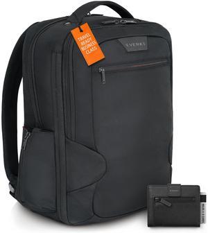 Everki Studio Expandable 15" Laptop Backpack & Slim Minimalist Wallet for Men, 26L Capacity, Travel-Friendly, Professional Office Bag, 6-8 Card Slots, Coin Pocket & Bill Compartment - Black