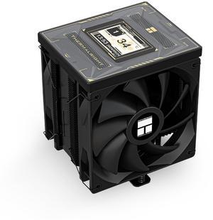 Thermalright Burst Assassin 120 Vision Black CPU Cooler with 2.4-inch 320x240 Resolution IPS Display LCD Screen,Double CPU Fans,Computer CPU Air Cooling for LGA1700/1851,AM4/AM5,6 Heat Pipes Cooling