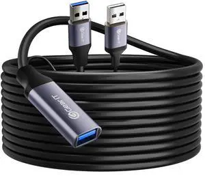 GEARit USB 3.0 Active Extension Cable (30 Feet) A-Male to A-Female USB Repeater with Signal Booster for Oculus Rift, Quest Link, Xbox 360 Kinect, PlayStation, Printer, Webcam - 30ft