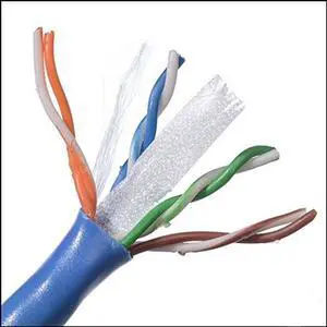 Belden 2412 006A1000 4-Pair Enhanced Category 6 Non-Plenum Cable, 1,000 ft. Box, Blue Jacket