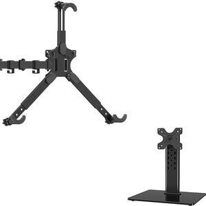 MOUNTUP Single Monitor Stand Bundle with Non-VESA Adapter for 19-32 Inch Computer Screens, Holds Max 17.6lbs, Compatible with 75x75mm/100x100mm VESA Bracket