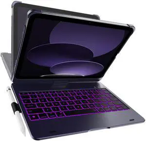 typecase Keyboard Case for iPad 11th (A16, 2025) and iPad 10th Gen (10.9", 2022) - No Trackpad, 11-Color Backlight, 360deg Rotatable, 7 Use Modes, Thin & Lightweight - Midnight Amethyst
