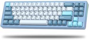 Womier SK71 75% Gaming Keyboard, Aluminum Alloy Shell Wireless Mechanical Creamy Keyboard Bluetooth/2.4G/Wired Hot Swappable Key Board Pre-lubed Switches, Gasket Mounted RGB for Mac/Win (Blue)
