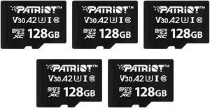 Patriot VX Series 128GB Micro SDXC V30 A2 UHS-I U3 4K UHD Memory Card 5 Pack - PSF128GVX32MCX5