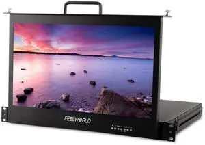 FEELWORLD 17.3 Inch 1RU Pull Out Rack Mount Monitor HDMI Camera Video Monitor Full HD 1920x1080 Broadcast LCD Monitor SC173-HD-56