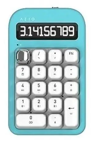 Azio IZO Wireless BT5 NumPad/Calculator, Pre-Lubed Red Switch, Mint Daisy (IN409), Small