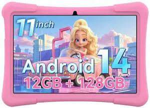 SVITOO Android 14 Tablets,Unisoc A75 8 Core CPU.11 Inch Tablet.12GB+128GB (1TB Expandd).Widevine L1, 1280x800 IPS, 8000mAh, 5MP+13MP.Three Cameras.Android Tablet with Bluetooth 5.0, WiFi (Pink)