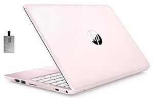 HP 2022 Stream 11.6" HD Laptop, Intel Celeron N4000 Processor, 4GB RAM, 64GB eMMC, 1-Year Office 365, Webcam, Intel UHD Graphics, Bluetooth, Windows 10 S, Pink, 128GB SnowBell USB Card